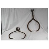 Two Antique Ice Tongs