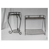 2 Pieces of Metal Art - Plant Stand and Double She