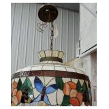 Beautiful slag glass butterfly hanging light