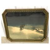 Framed print- wolf overlooking snowy country