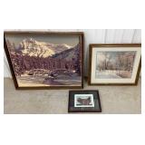 3 piece art O.L. Hamilton covered bridge photo,