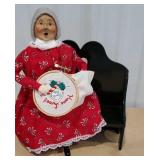 Byers Choice - Mrs Claus doing needlework on