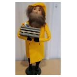 Byers Choice - lobster man in bright yellow coat