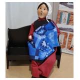 Byers Choice - Amish quilting lady - signed