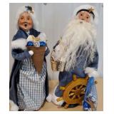 2x$ - 2 nautical Mr and Mrs Santa Claus