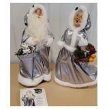 2x$ Byers Choice - silver Mr and Mrs Santa Claus