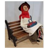 Byers Choice - Apple lady on cast iron end park