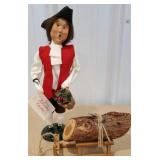 Byers Choice - colonial man with Yule log
