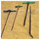 3 railroad hammers and bar