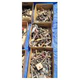 3 boxes misc tools drop bits, wrenches, saws, etc