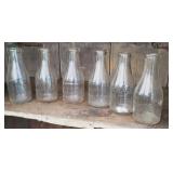 6 milk bottles, h.z yeandle, Crowley,
