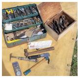 2 tool boxes, bits, plug cutters, etc