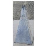 Large galvanized funnel.
