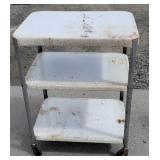 Enamel utility cart.