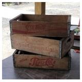 3 advertising crates.