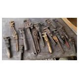 Pipe wrenches.