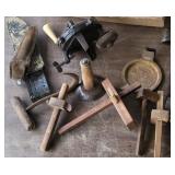 Box old scribes, hay hook, etc.