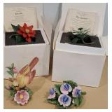 4x$ Lenox - 3 flowers and one bird