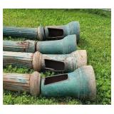 4 street lights one has broken shade