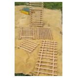 5 wooden spool racks