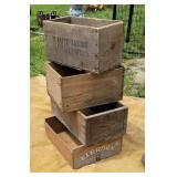 4 wooden crates