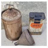Lvrr oil can, allstate oil can, funnel