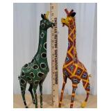2 tin giraffes made in Zimbabwe