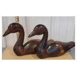 2x$ wooden decoy geese