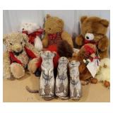Box of nice stuffed animals including meerkats
