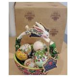 Jim Shore Easter rabbit basket with original box