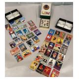 Box lot vintage style advertising magnets, Fossil