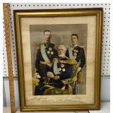 Framed Swedish dignitaries print - King Oscar