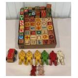 Box lot wood blocks