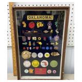 Shadow box with state travel pins, etc.. approx
