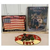 3 metal advertising signs - Campbell