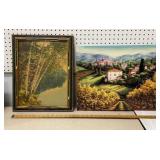 2 landscapes -Tuscan countryside picture on canvas