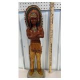 Signed ceramic (?) Native American statue approx