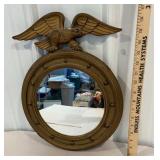 Round mirror with eagle - heavy
