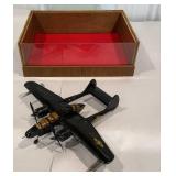 Military model plane in showcase - minor damage