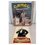 2 smoking related advertising tin signs