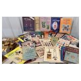 Box of antique books and magazines