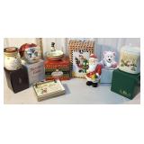 Box of new Christmas items still in boxes