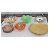 Pink depression, carnival glass, jadite,etc