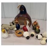Folk art nativity set made from gourds - The