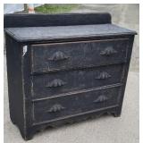 3 drawer black dresser
