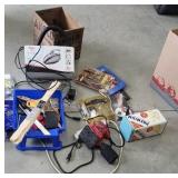 Sander, smoke detector, tools, vacuum, anglo