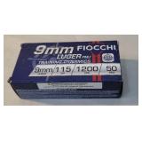 Fiocchi 9mm luger 115gr fmj 1 full box 50