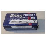 Fiocchi 9mm luger 115gr fmj 1 full box 50