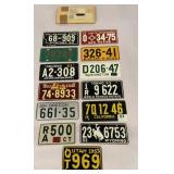 Box of 13 mini state license plates