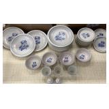 Box lot Yorktowne Pfaltzgraff plates, bowls